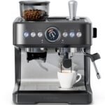 Chefman Crema Deluxe Espresso Machine with Double Boiler, Use Milk Frother and Brew Espresso Simultaneously, Professional Coffee Maker with Coffee Grinder and Steam Wand, 30 Grind Settings - Image 2
