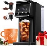 Coffee Maker Hot & Iced With Bold Setting,Single Serve Coffee Maker For K Cup And Grounds,52 Oz Removable Water Tank,6-14 Oz Brew Sizes,One Cup Kcup Coffee Machine With Reusable Filter,(Black) - Image 2