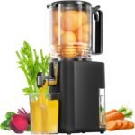 Cold Press Juicer, 5.5inch Wide Feed Chute Juicer Machine, Slow Masticating Juicer for Whole Vegetables & Fruits, Black - Image 2