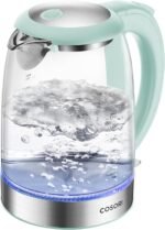 Cosori Electric Kettle, No Plastic Filter & Spout, Tea Kettle & Hot Water Boiler For Coffee & Tea, Water Heater & Teapot, Automatic Shut Off, Borosilicate glass, Green, 1.7L/1500W - Image 2