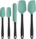 Coukre Silicone Spatula Set of 5,High Temperature Resistant, Food Grade Silicone, Dishwasher Safe, for Baking, Cooking (Aqua Green) - Image 2
