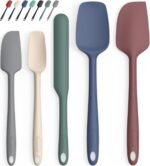 Coukre Silicone Spatula Set of 5,High Temperature Resistant, Food Grade Silicone, Dishwasher Safe, for Baking, Cooking (Pure Colorful A) - Image 2