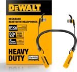 DEWALT Heavy Duty Bluetooth Neckband Headphones, Wireless Around The Neck Earbuds w/ 30H Runtime + Noise Isolation, Secure Magnetic Wireless Earbuds, Jobsite Pro Built-in Mic Bluetooth Headsets - Image 2