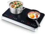 Double Induction Cooktop Burner with Fast Warm-Up Mode, 1800w 2 Burner with 10 Temperature 9 Power Settings, Portable Dual Induction Cooker Cooktop with Child Safety Lock & Time - Image 2