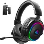 EKSA 2.4GHz Wireless Gaming Headset for PS5,PS4,PC,Switch,Mobile,Mac, Bluetooth Gaming Headphones with Detachable Microphone, RGB, 30ms Latency, 50H Battery, Stereo Sound Headset for Xbox - Image 2