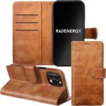 EMF Protection Anti Radiation i-Phone Leather Flip Folio Case for i-Phone, Genuine Leather Wallet Case/Cover with Card Holder & Stand Function (Brown, for iPhone 15 Pro) - Image 2
