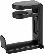 EURPMASK Rotating Headphone Stand - PC Gaming Headset Holder, Adjustable Clamp-on Under Desk Hanger With 360 Degree Swivel & Cable Clip Organizer - Black - Image 2