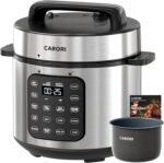 Electric Pressure Cooker 6 Quart Silver, Non-stick Pot, 9-in-1 Instant Pot, 12 Preset Functions with Touchscreen, Safe Steam Release, Stew, Slow Cook, Rice, Sauté, Warmer - Image 2