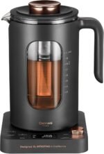 Electric Tea Kettle, INTASTING Glass Electric Kettle with tea Infuser and Precise knob temperature control, 1200W Fast Heating, BPA-Free, Easy to Clean, for Tea and coffee, 1 Liter (Dark Gray) - Image 2