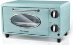 Elite Gourmet by Maximatic Americana Collection ETO147M Diner 50’s Retro Countertop Toaster oven, Bake, Toast, Fits 8” Pizza, Temperature Control & Adjustable 60-Minute Timer 1000W, 2 Slice, Mint - Image 2
