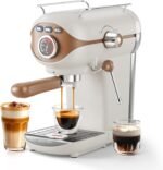 Espresso Machine, 20 BAR Pump Temperature Control, Compact Espresso Maker with Steam Milk Frother, Professional Coffee Makers for Home, Cappuccino, Latte, Gifts for Coffee Lover, White - Image 2