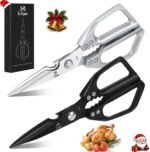 Ethyxe Kitchen Scissors Set - Heavy Duty Japanese Style, Dishwasher Safe, All Purpose Meat Cutting Shears, Sharp Food Scissors for Chicken Bones, Turkey, Fish & Vegetables - Image 2