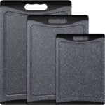 Extra Large Cutting Boards, Plastic Cutting Boards for Kitchen (Set of 3) Cutting Board Set Dishwasher Chopping Board with Juice Grooves Easy-Grip Handles, Dark Grey, Empune - Image 2