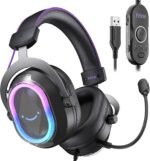 FIFINE Wired USB Gaming Headset: 7.1 Surround Sound - Vibrant Customizable RGB - Game/Chat Balance, Gamer Headphone with Noise Canceling Mic for PC, PS5/PS4, Laptop, Mac - AmpliGame H13BP - Image 2