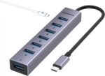 FORIDA USB C Hub-8 Port USB HUB with 7 USB3.0 Data Ports,Aluminum Alloy USBC Splitter with Type C 5V/3A Power Port Compatible with MacBook, iPad, Surface Pro, XPS, Laptop,PC (Gray,USB C-9.8in) - Image 2