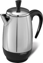 Farberware Electric Coffee Percolator, Stainless Steel Basket, Automatic Keep Warm, No-Drip Spout, 8 Cup - Image 2