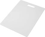 Farberware Large Cutting Board, Dishwasher- Safe Plastic Chopping Board for Kitchen with Easy Grip Handle, 11-inch by 14-inch, White - Image 2