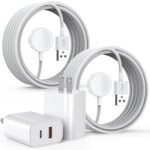 Fast Charger for Apple Watch,2 Pack USBC & A PD Wall Charger Adapter with 10FT Long USBA Magnetic Apple Watch Fast Charging Cable Portable Compatible with iWatch Series 10/9/8/7/SE/SE2/5/4/3/2/1/Ultra - Image 2