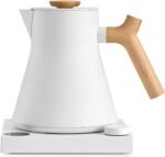 Fellow Corvo EKG Pro Electric Tea Kettle - Quick Heating, Precise Temperature Control Electric Kettle, Scheduling, Built-in Brew Timer for Boiling Water - Matte White with Maple Handle - 0.9 Liter - Image 2