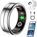 Fit Ring, Smart Health Rings for Women Men with Heart Rate,Blood Oxygen,HRV,Stress Level, Sleep Monitor, Step Tracker, No Subscription Fee, IP68 Waterproof Smart Ring for iphone &Android (Silver, 7#) - Image 2