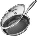 FogDream 10” Non Stick Frying Pans, Stainless Steel Skillet with Lid, Tri-Ply Stainless Steel for All Cooktops, Dishwasher and Oven-Safe Cooking Pan, Stay-Cool Handle, Silver - Image 2