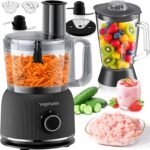 Food Processor and Blender Combo, 88 oz Food Chopper for Meat, Vegetable and Dough, 70 oz 700W Glass Jar Blender with 2 Speeds and Pulse for Smoothie, Nutrient Extractions, and More - Image 2
