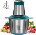 Food Processor,Electric Food Chopper,Fast Shredding for Meat, Vegetables, Fruits and Nuts,Electric Food Chopper with 4 Large Sharp Blades for Meat, Upgraded Button & Smart Overheat Protectio (3L) - Image 2