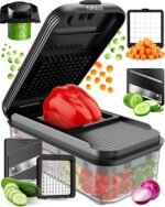 Fullstar Daily Vegetable Chopper – Veggie Chopper, Onion Potato Food Chopper & Slicer with Container, Kitchen Gadgets for Easy Prep (2-in-1, Black) - Image 2