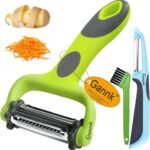 GANNK Potato Apple Vegetable Peelers for Kitchen, I and Y Peelers for Fruit Veggie Potatoes Carrot Cucumber, 3 in 1 Blade Spin Design With Julienne Function - Image 2
