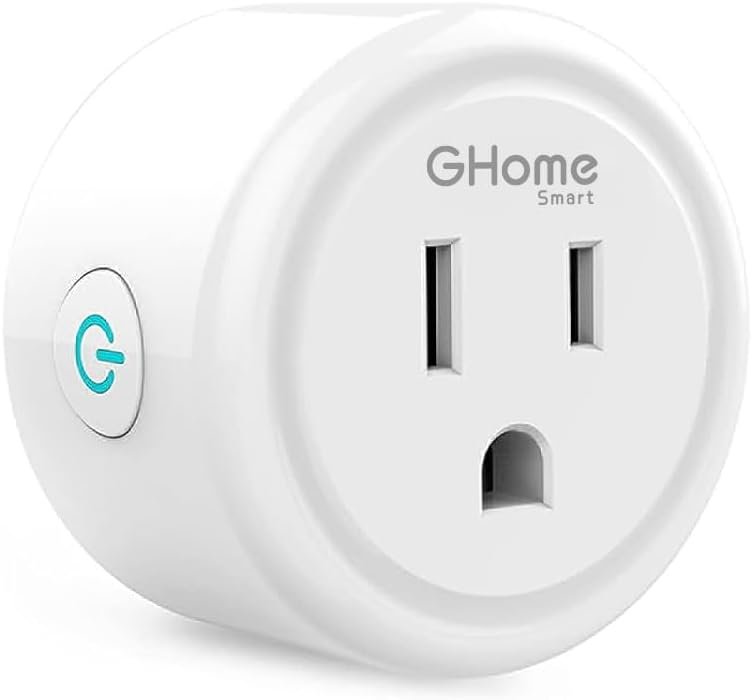 GHome Smart Mini Smart Plug Works with Alexa and Google Home, WiFi Smart Outlet Socket Remote Control Timer Function, Only 2.4GHz Network, No Hub Required, ETL FCC Listed, White - Image 2