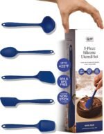 GIR: Get It Right - 5 Piece Essentials All Purpose Set - Ladle, Spatula, Flip, Spoon & Spoonula, Non-stick, Heat Resistant, Dishwasher Safe, Kitchen Utensils, Baking Supplies - Royal Blue - Image 2