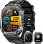 GPS Military Smart Watch for Men，GPT Voice Assistant，Smartwatch with LED Flashlight，2.01" HD Display Bluetooth Call，Fitness Tracke with Multiple Sports Modes，Compatible with Android & iOS - Image 2