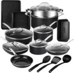GRANITESTONE 20 Pc Complete Pots and Pans Set Non Stick Cookware Set with Saute Pan, Bakeware, Steamer, Cooking Utensils, Made Without PFOA PFOS, Oven and Dishwasher Safe - Image 2