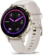 Garmin Venu 3S Soft Gold Stainless Steel Bezel 1.2-Inch AMOLED Touchscreen Display Smart Watch with 41mm Ivory Case and Silicone Band - Image 2