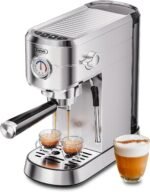 Gevi Commercial Espresso and Coffee Makers, Professional 20 Bar Espresso Maker with Milk Frother, Stainless Steel Expresso Coffee Machines for Home, Compact Cappuccino Machine, Great Gift - Image 2