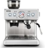Gevi Dual Boiler Espresso Machine with Built-in Grinder, 58mm Commercial Portafilter, Barista Steam Wand, 31 Grind Settings, Stainless Steel, for Home Barista Use, Sterling Silver - Image 2