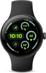 Google Pixel Watch 3 (45mm) 2024 Model - Android Smartwatch, Heart Rate Tracking, Fitbit Advanced Running, Fitness Insights, 24-Hour Battery - Matte Black Aluminum Case - Obsidian Band - Wi-Fi - Image 2