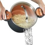 Gotham Steel 5 Quart Stock Pot Multipurpose Pasta Pot with Strainer Lid & Twist and Lock Handles, Nonstick Ceramic Surface Makes for Effortless Cleanup with Tempered Glass Lid, Dishwasher Safe - Image 2