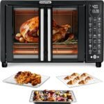 Gourmia Toaster Oven Air Fryer Combo 17 cooking presets 1700W french door digital air fryer oven 24L capacity accessories, convection rack, baking pan tray recipe book GTF7460,Large,Black - Image 2