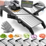 Gramercy Adjustable Mandoline Slicer for Kitchen, Potato Cutter, Vegetable Chopper, Mandolin, Cucumber Slicer- INCLUDING one Pair Cut-Resistant Gloves and Waffle Fry Cutter - Image 2