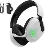 Gvyugke Wireless Gaming Headset for Xbox Series X/S, Xbox One, PS5, PC, Mac, Bluetooth 6.0 Gaming Headphones with Flip-to-Mute Noise-Canceling Mic, Foldable, 3D Surround Sound, 45H Battery - White - Image 2