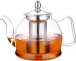 HIWARE 1000ml Glass Teapot with Removable Infuser, Stovetop Safe Tea Kettle, Blooming and Loose Leaf Tea Maker Set - Image 2