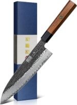 HOSHANHO 8 Inch Chef Knife, 9 Layers 10CR15MOV High Carbon Steel Kitchen Knife, Japanese Professional Gyuto Chefs Knives with Octagonal Rosewood Handle - Image 2