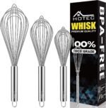 HOTEC 4 Pieces Stainless Steel Whisks Set Wire Whisk Balloon Whisk Egg Beater Kitchen Utensils for Stirring, Beating, Blending - Image 2
