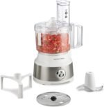 Hamilton Beach Food Processor & Vegetable Chopper for Slicing, Shredding, Mincing, and Puree, 10 Cups + Easy Clean Bowl Scraper, White and Stainless Steel (70733) - Image 2