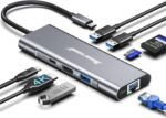 Hiearcool USB C Hub Ethernet 8-in-1, 4K@60Hz USB-C to HDMI Multiport Adapter with 1Gbps RJ45, 100W PD, 3 USB 3.0, SD/TF, Compatible for MacBook Pro/Air, Dell, Lenovo Laptops - Image 2