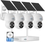 Hiseeu Solar Camera Wireless Outdoor, Home Security Camera System, 2.4G & 5G WiFi, Solar-Powered 4MP 4 Cam-Kit, Color Night Vision, 360° View, Pan & Tilt, 1TB HDD Local Recording, No Subscription - Image 2