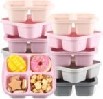 Honeydak 10 Pack Bento Snack Containers 4 Compartment Snack Boxes Reusable Containers with Lids Divided Meal Prep Lunch Food Storage Box for School Work Travel - Image 2