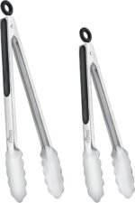 Hotec Stainless Steel Kitchen Tongs, Set of 2-9" and 12", Locking Metal Food Tongs for Cooking, Serving, BBQ, Grill Non-Slip Grip - Image 2