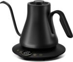 INTASTING Gooseneck Electric Kettle with ±1℉ Temperature Control for Pour Over Coffee & Tea, Quick Heating, BPA-Free Stainless Steel, Built-in Brew Timer, 1500W/0.9L (Ebony Black) - Image 2